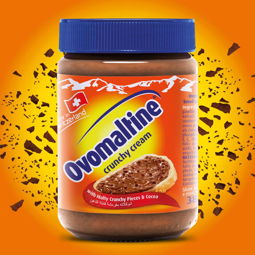 Ovomaltine Swiss Chocolate Spread with Malty Crunchy Pieces & Cocoa, 33% Malt, 380g