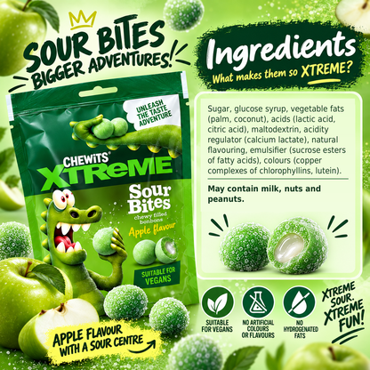 Chewits Xtreme Sour Apple Bites 115g