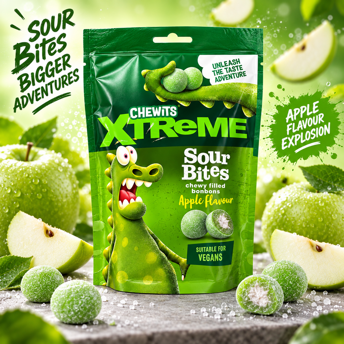 Chewits Xtreme Sour Apple Bites 115g