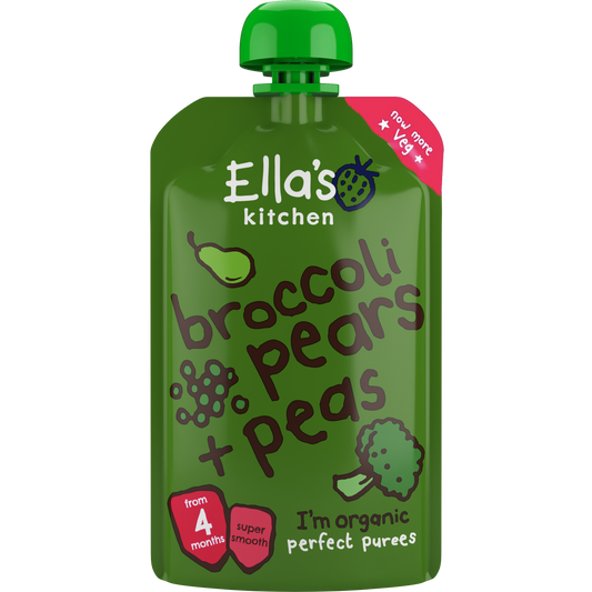 Ella's Kitchen organic broccoli pears + peas 120g