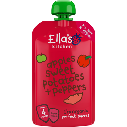 Ella's Kitchen organic red peppers sweet potatoes + apples 120g