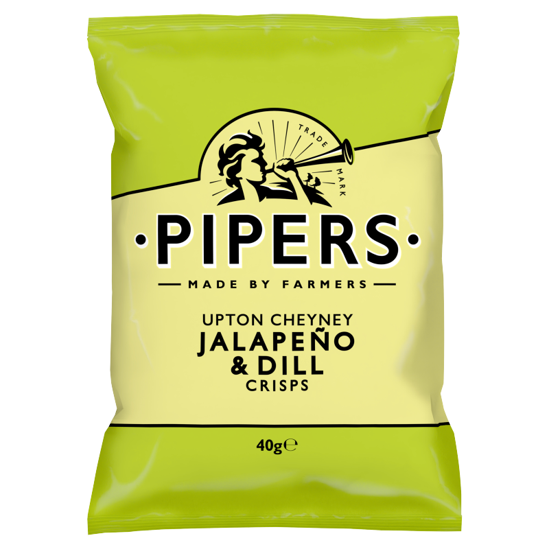 Pipers Kettle Cooked Upton Cheyney Jalapeno & Dill Crisps 40gm