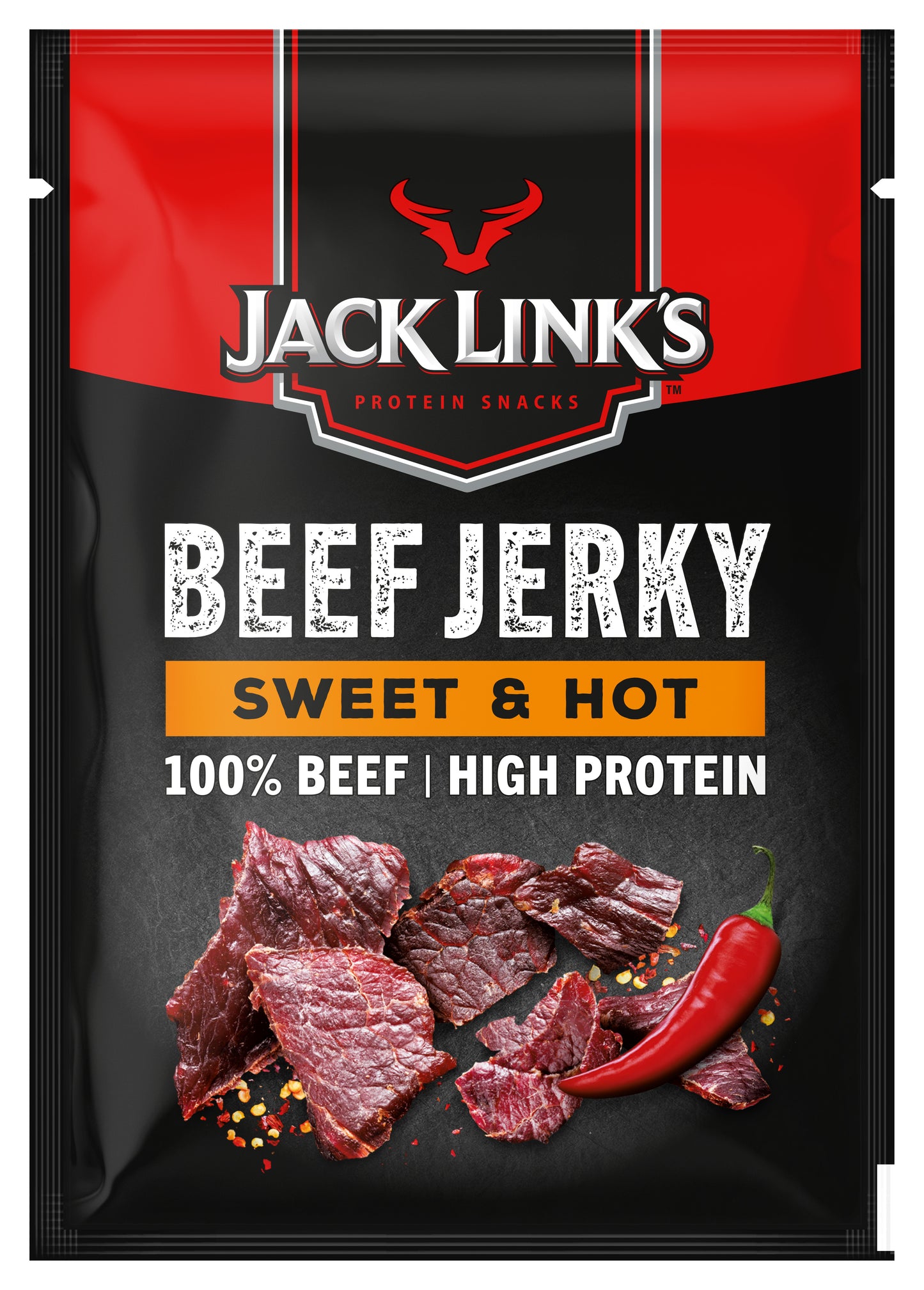 Jack Link’S Beef Jerky Sweet & Hot– High Protein Meat Snack – Dried Halal Beef- 1X60Gr