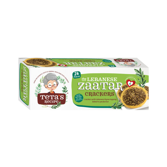 Teta's Recipe Lebanese Zaatar Crackers, 100% Natural, No Preservatives,24pcs, 110gm