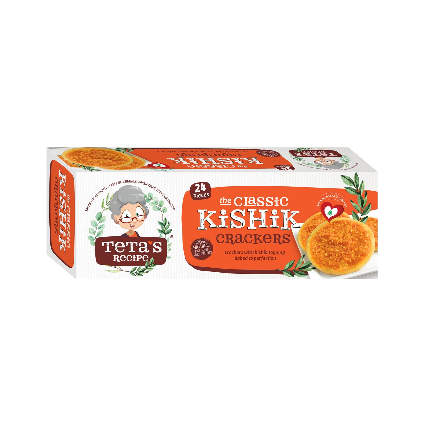 Teta's Recipe Classic Kishik Crackers, 100% Natural, No Preservatives,24pcs, 130gm