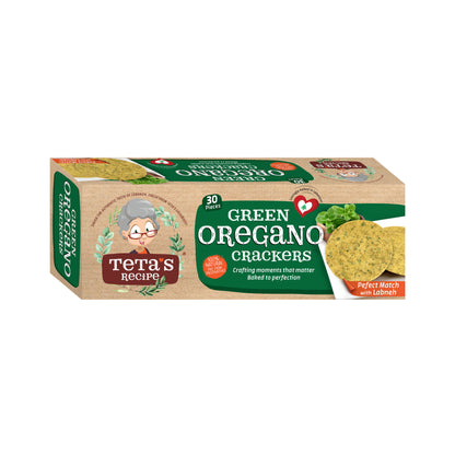 Teta's Recipe Green Oregano Crackers, 100% Natural, No Preservatives,30pcs, 90gm