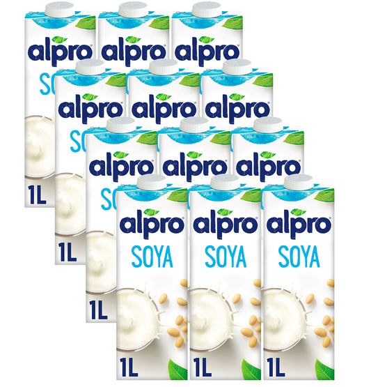 Alpro Soya Drink Original (1l x 12), 100% Plant Based And Dairy Free, Suitable For Vegans, Naturally Free From Lactose, Rich In Nutrients