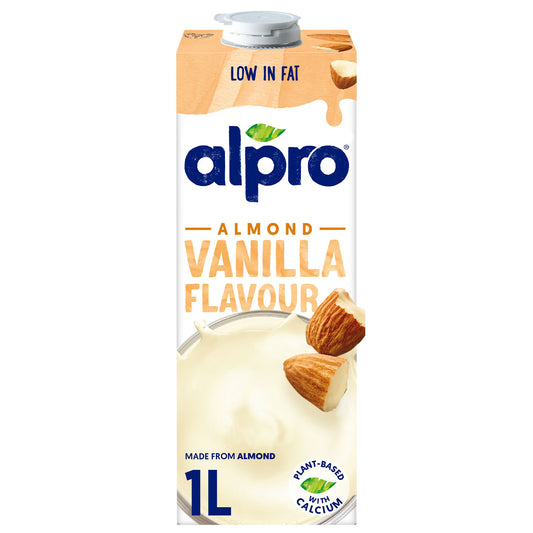 Alpro Almond Vanilla Drink 1L, 100% Plant Based And Dairy Free, Suitable For Vegans, Naturally Free From Lactose, Rich In Nutrients
