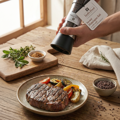 Earth's Finest Smoked Himalayan Salt - Glass Grinder 200g