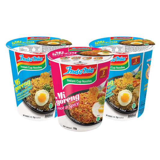 Indomie Mixed Mi Goreng Instant Cup Fried Noodles,75gm(Pack of 3)