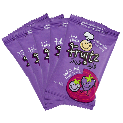 Feli's Fruitz Mixed Berry Fruit Swirls - Real Fruit Snack - Vegan- Gluten Free 75gm (5x15gm)