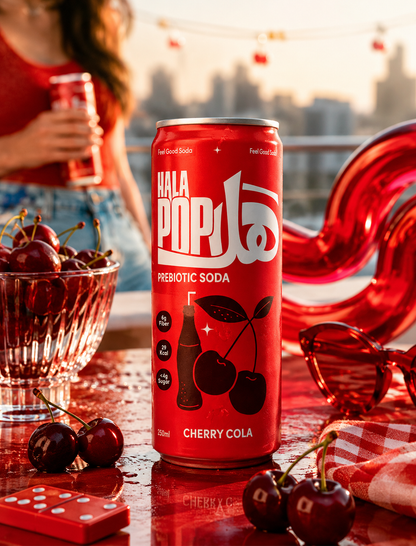 HALAPOP Probiotic Soda Cherry Cola Pack of 4 - (250mlx4)