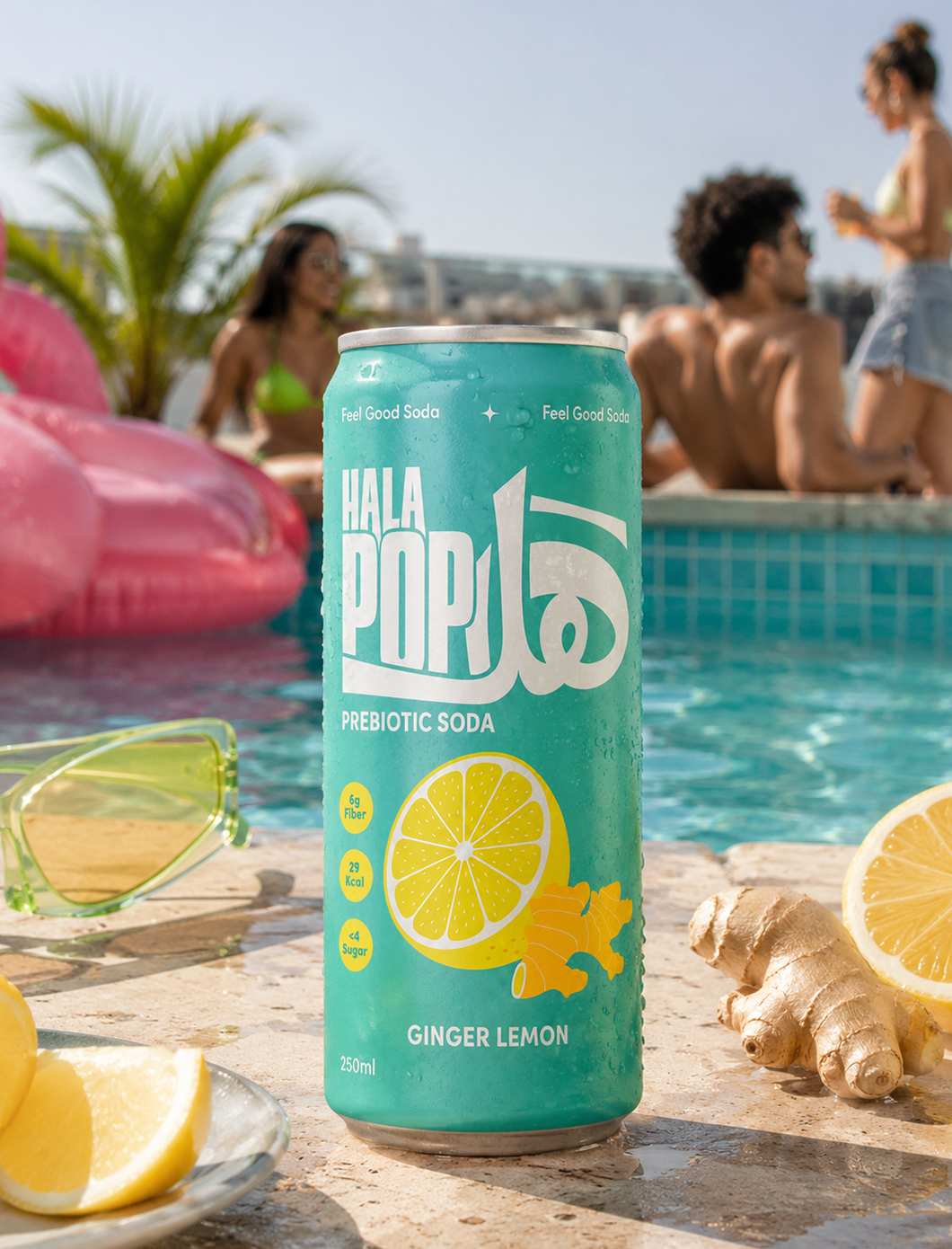 HALAPOP Probiotic Soda Ginger Lemon 250ml