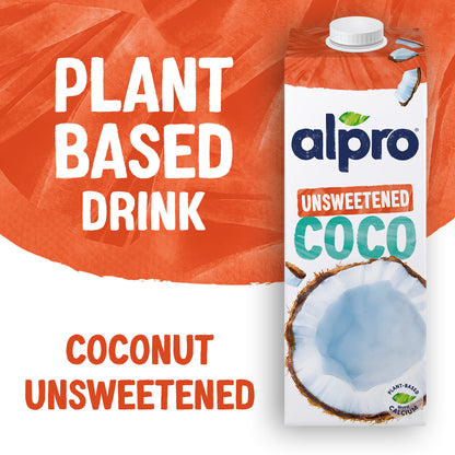 Alpro Drink Coconut No Sugars/ Unsweetened Dual Pack (1l x2), 100% Plant Based And Dairy Free, Suitable For Vegans, Naturally Free From Lactose, Rich In Nutrients