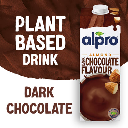 Alpro Almond Milk Dark Chocolate 1Litre, 100% Plant Based And Dairy Free, Suitable For Vegans, Naturally Free From Lactose, Rich In Nutrients