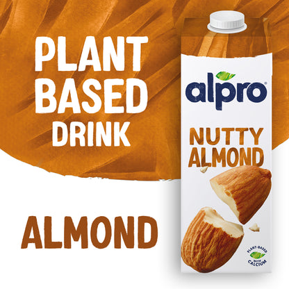 Alpro Almond  Drink, Dual Pack (1l x 2) 100% Plant Based And Dairy Free, Suitable For Vegans, Naturally Free From Lactose, Rich In Nutrients