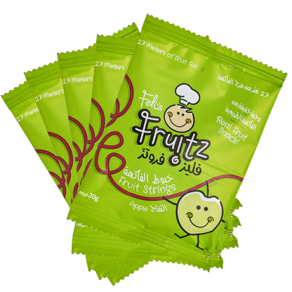 Feli's Fruitz Apple Fruit Strings - Real Fruit Snack - Vegan- Gluten Free 100gm (5x20gm)