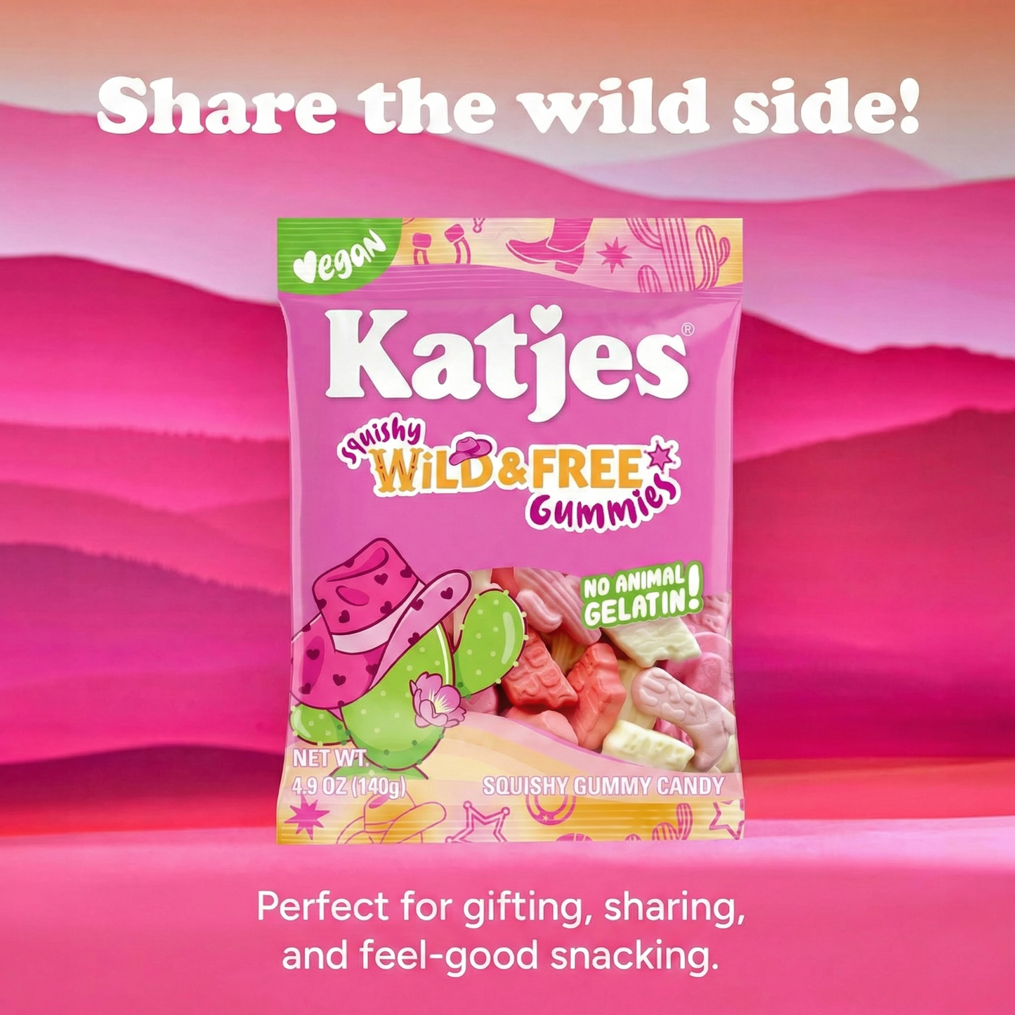 Katjes Vegan Wild & Free Gummy Candy (Plant-Based) 140g