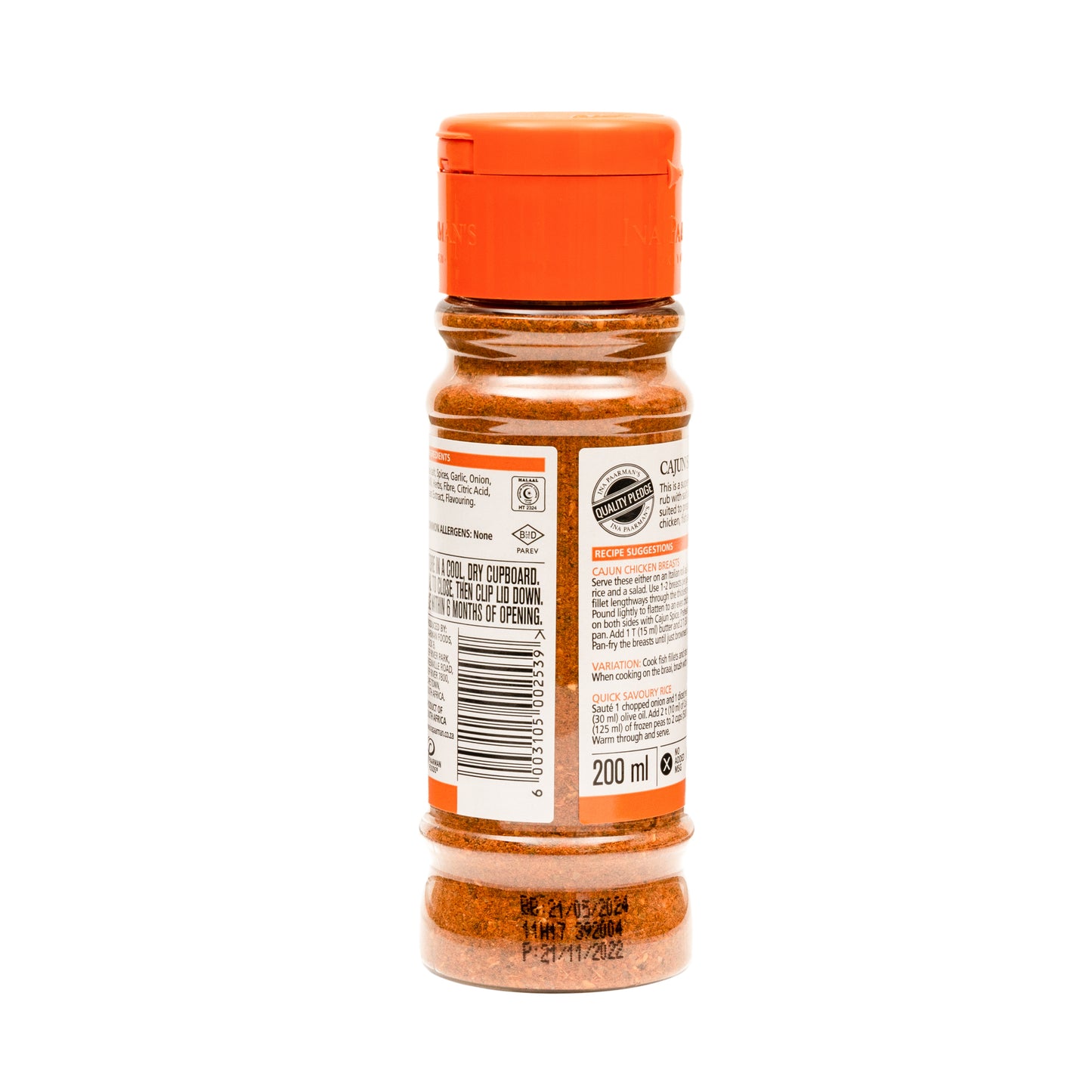 Ina Paarman Cajun Spice Seasoning 200ml