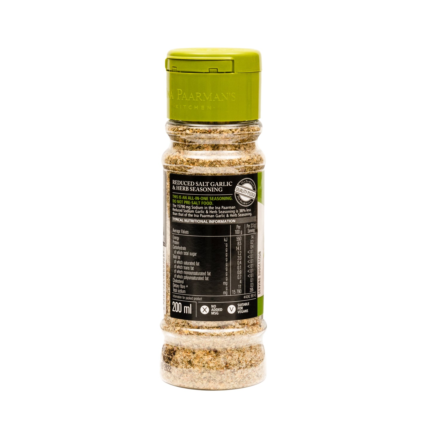 Ina Paarman Reduced Sodium Garlic & Herb Seasoning 200ml