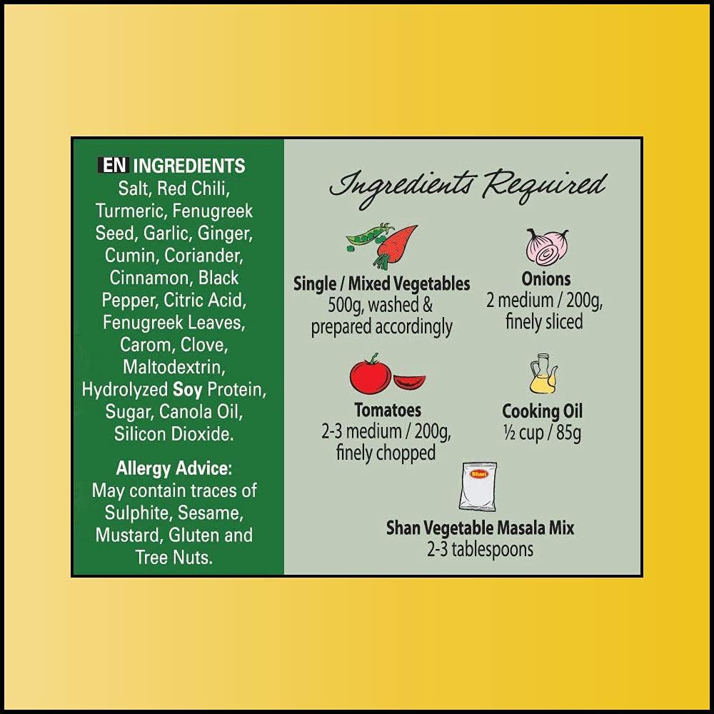 Shan Vegetable Recipe & Masala Mix 100gm