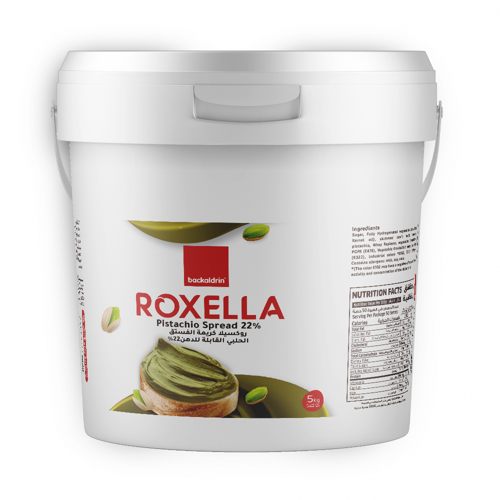 Backaldrin Roxella Pistachio creme 5Kg, Spreads/ Fillings/ Toppings