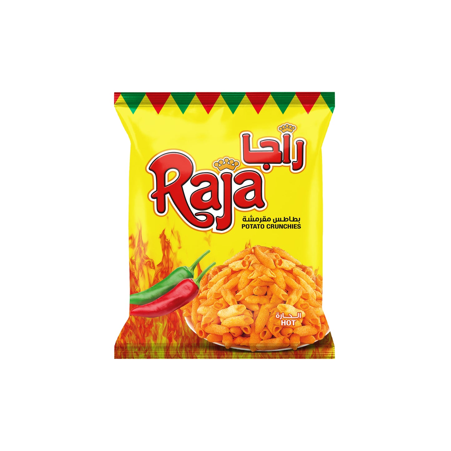 Raja Potato Crunchies Hot Flavor- 15gm x 25 pcs (Box)