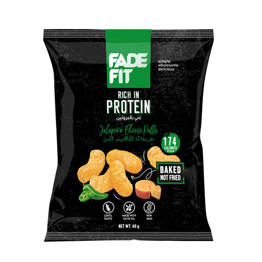 Fade Fit - Jalapeno Cheese Puffs, Rich in Protein, Baked, NON GMO 40gm