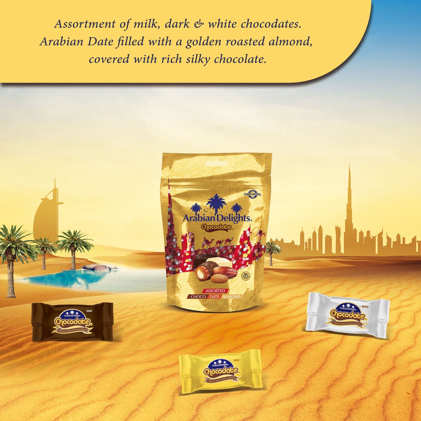 Arabian Delights Assorted Chocodate, 80gm (Pack of 6) - Promo