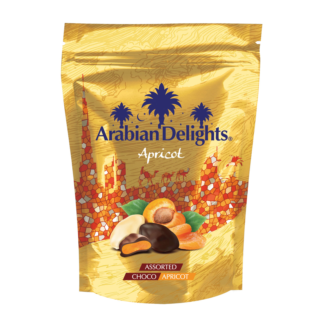 Arabian Delights Chocolate Apricots ,Assorted Pack, Coated Bite-Sized Snacks| Snacks & Sweets- 250 gm.