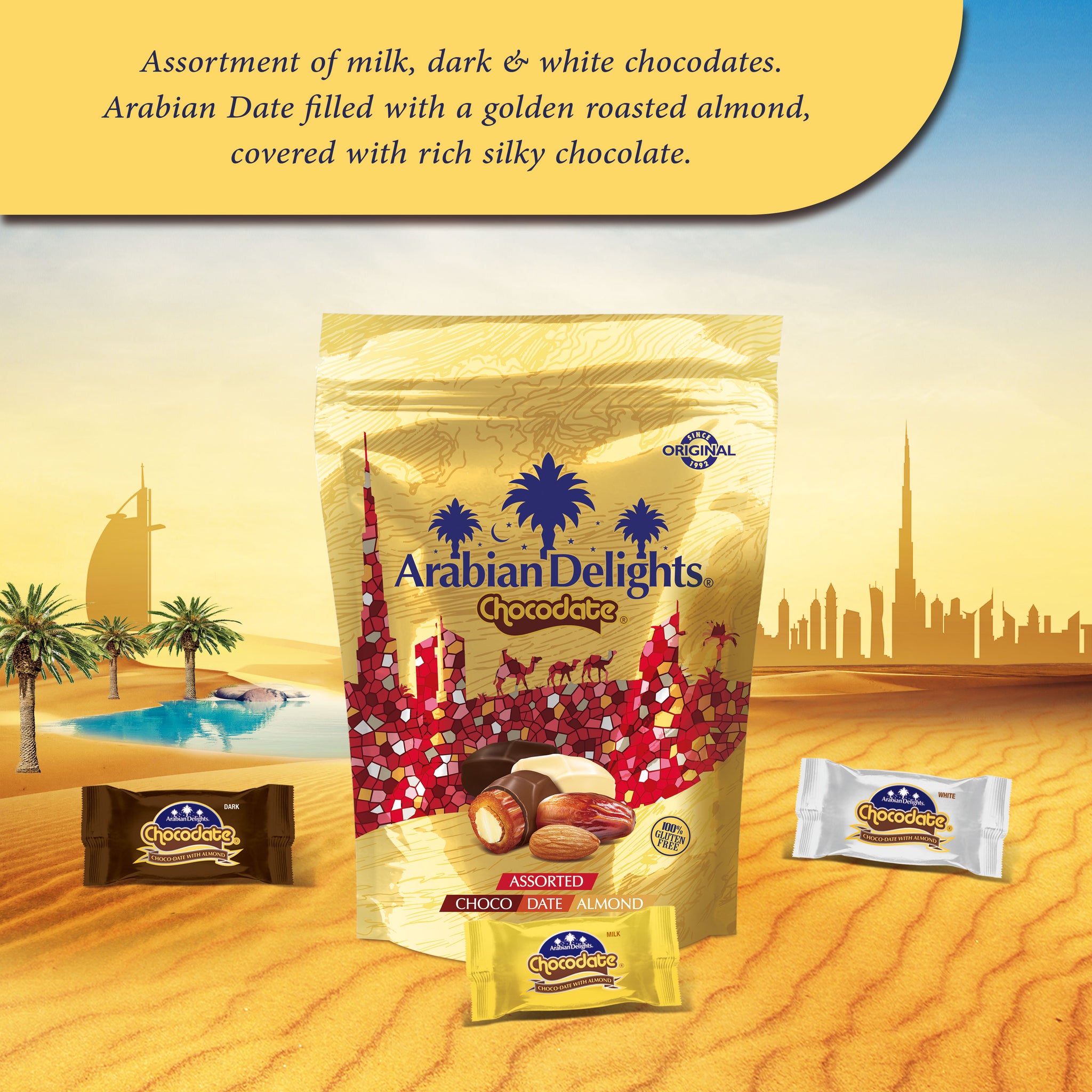 Arabian Delights Assorted Chocodate, Classic Chocolate Coated Bite-Siz ...