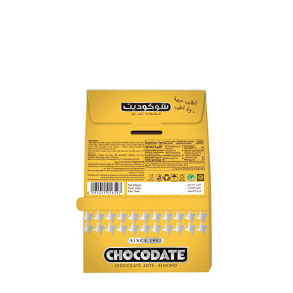 Chocodate Milk | Exquisite Bite Sized Delicacy | Handmade Treat - Rich Silky Chocolate - Velvety Arabian Date - Golden Roasted Almond - Perfect Snacking - 33gm