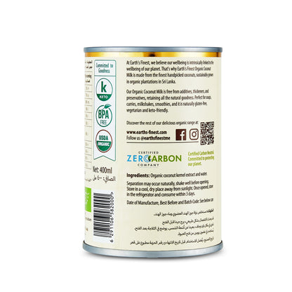 Earth's Finest Organic Coconut Milk 400ml