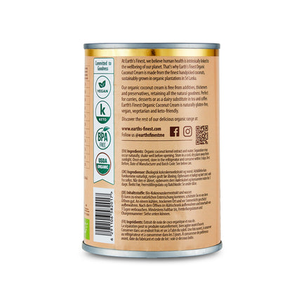 Earth's Finest Organic Coconut Cream 400ml