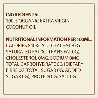 Earth's Finest Organic Extra Virgin Coconut Oil 500ml