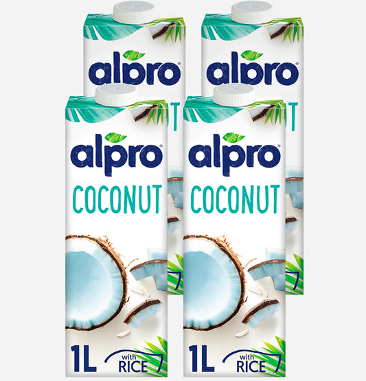 Alpro Coconut Drink 1L, (Pack of 4) 100% Plant Based And Dairy Free, Suitable For Vegans, Naturally Free From Lactose, Rich In Nutrients