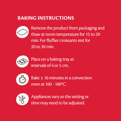 Feli's Kitchen Frozen Large Butter Croissants 360gm (6pcs)