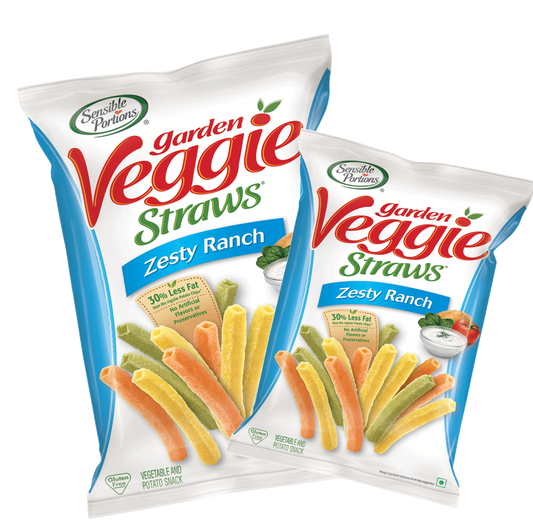 Sensible Portions Garden Veggie Straws Zesty Ranch 120g + 30gm Free - Promo