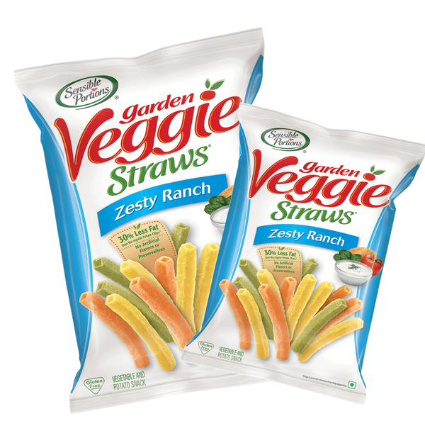 Sensible Portions Garden Veggie Straws Zesty Ranch 120g + 30gm Free