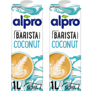 Alpro Barista Coconut Drink, (Dual Pack 1Lx 2), Totally Plant Based, Dairy & Vegan, Naturally Free From Lactose, Fabulously Foamable Addition To Your Coffee