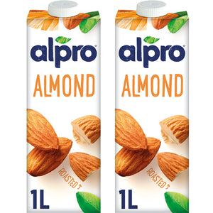 Alpro Almond  Drink, Dual Pack (1l x 2) 100% Plant Based And Dairy Free, Suitable For Vegans, Naturally Free From Lactose, Rich In Nutrients