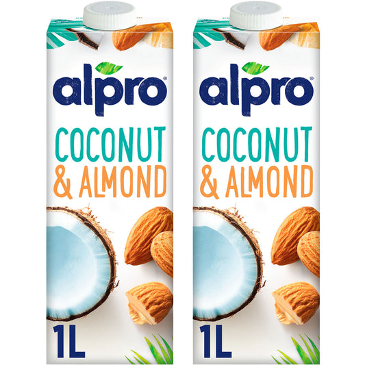 Alpro Drink Coconut-Almond Dual Pack (1l x 2), 100% Plant Based And Dairy Free, Suitable For Vegans, Naturally Free From Lactose, Rich In Nutrients