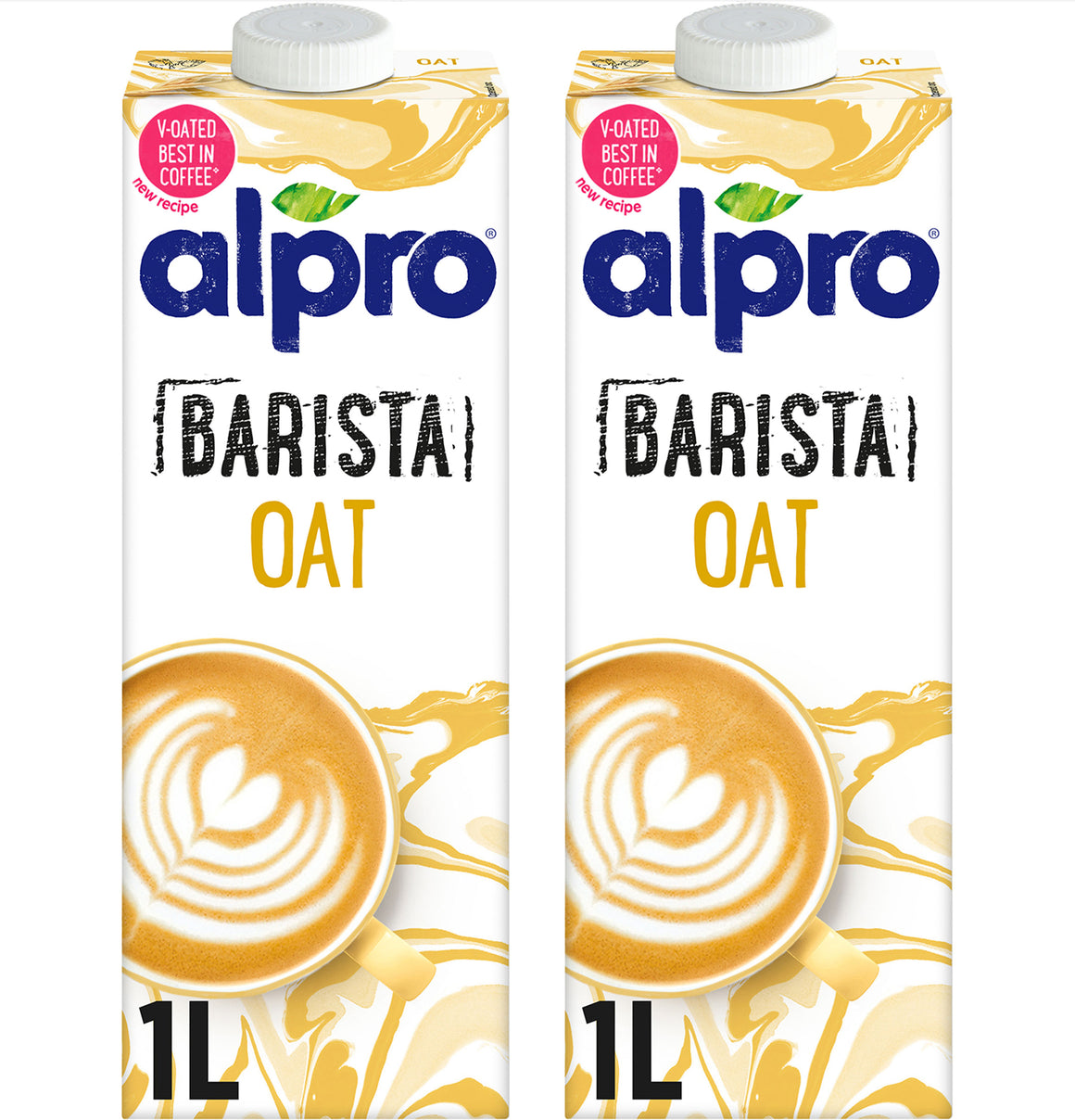 Alpro Gluten Free Oat Barista (Dual Pack 1Lx 2), 100% Plant Based And Dairy Free, Suitable For Vegans, Naturally Free From Lactose, Rich In Nutrients