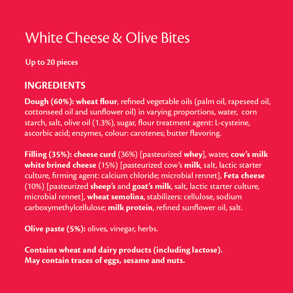 Feli's Kitchen Frozen Cheese & Olive Bites 800g