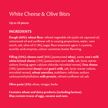 Feli's Kitchen Frozen Cheese & Olive Bites 800g