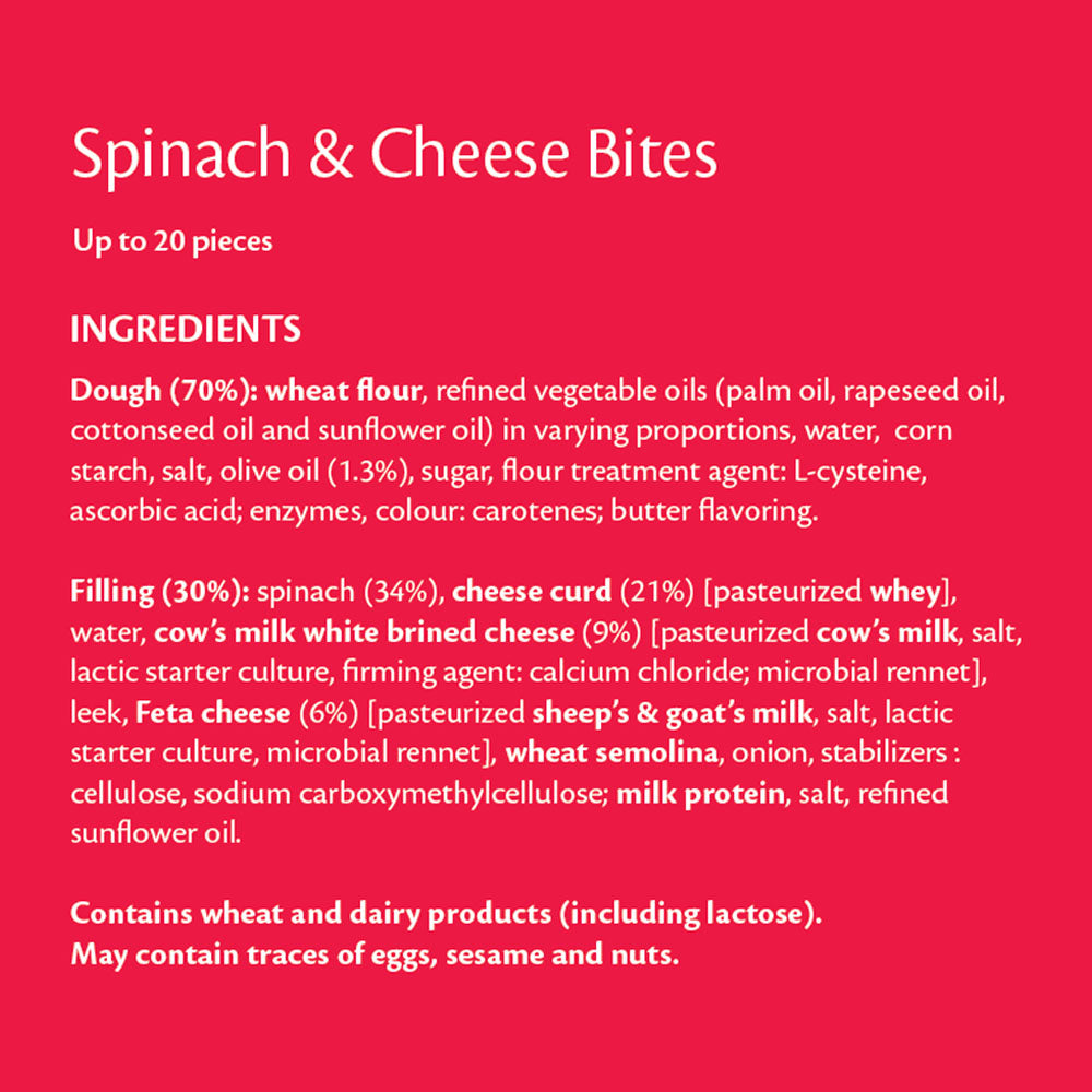 Feli's Kitchen Frozen Cheese & Spinach Bites 800g