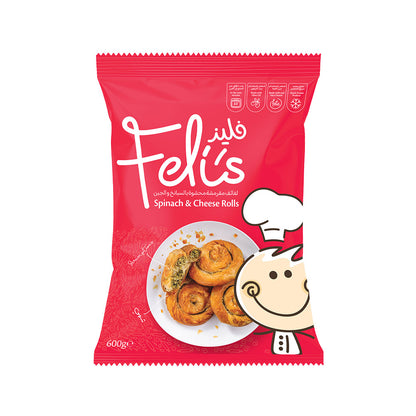 Feli's Kitchen Frozen Cheese & Spinach Rolls 600g