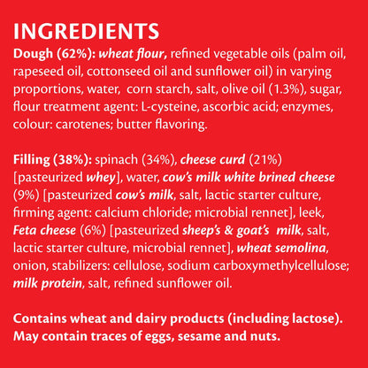 Feli's Kitchen Frozen Cheese & Spinach Pie 800g