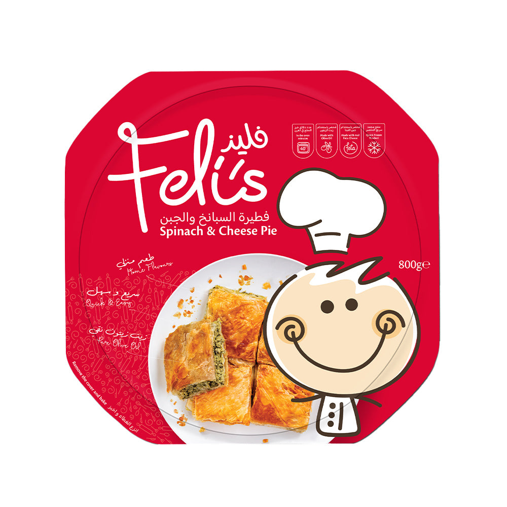Feli's Kitchen Frozen Cheese & Spinach Pie 800g