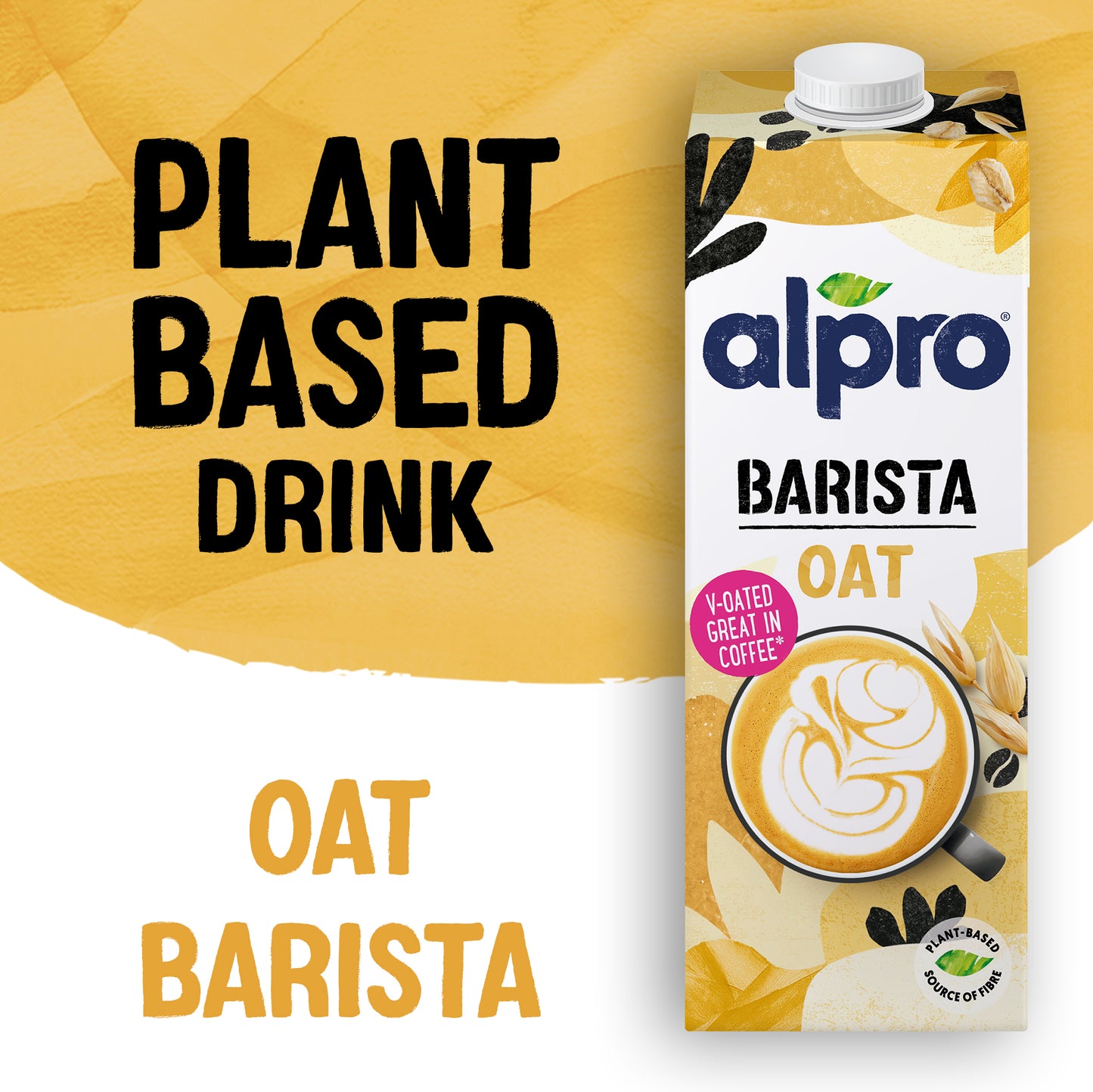 Alpro Barista Oat Drink 1L, New Recipe,Voted Best in Coffee(Dual Pack 1Lx 2), 100% Plant Based And Dairy Free, Suitable For Vegans, Naturally Free From Lactose, Rich In Nutrients